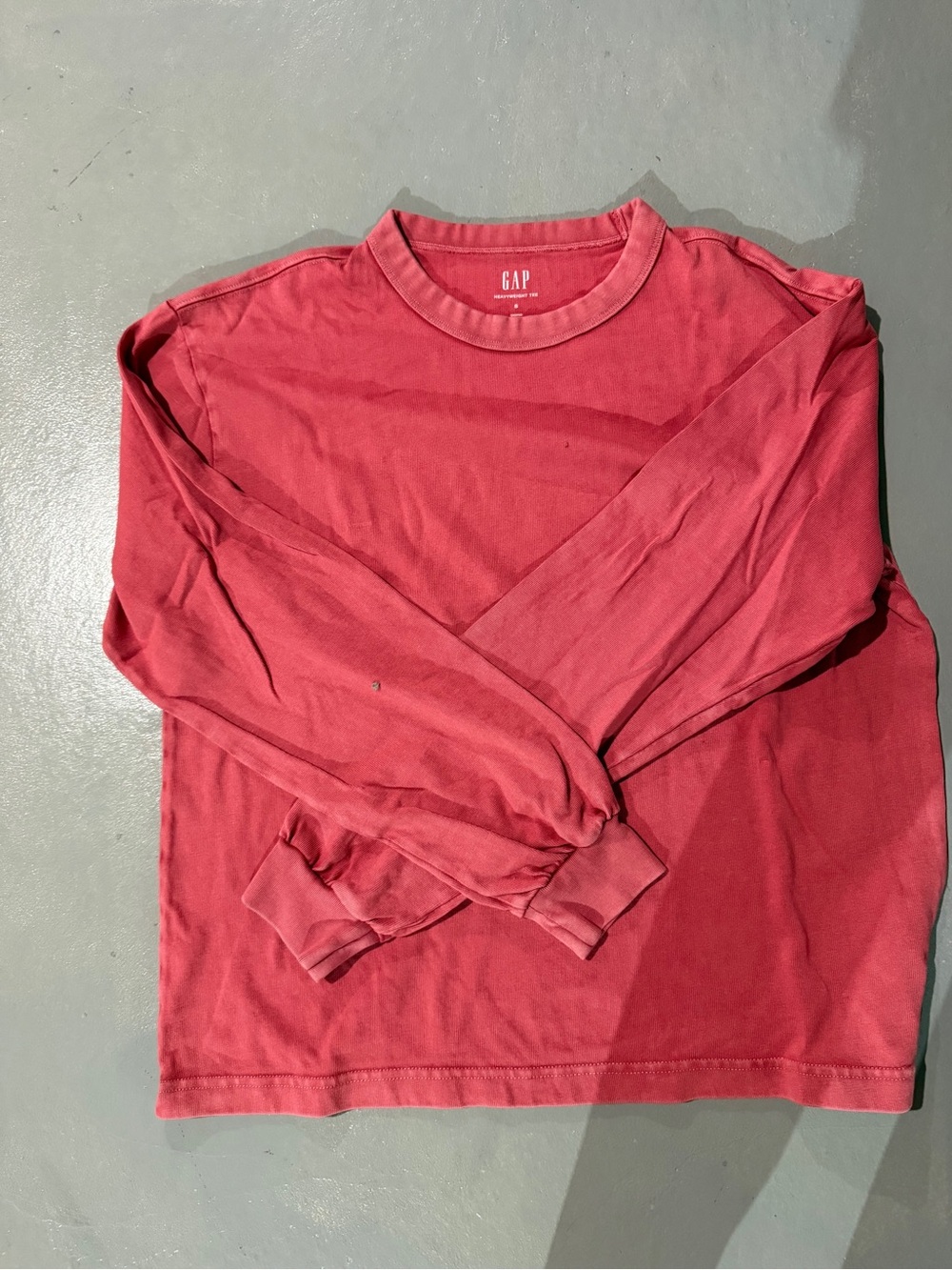 GAP Men’s Long-Sleeve Crewneck Shirt - Coral Red